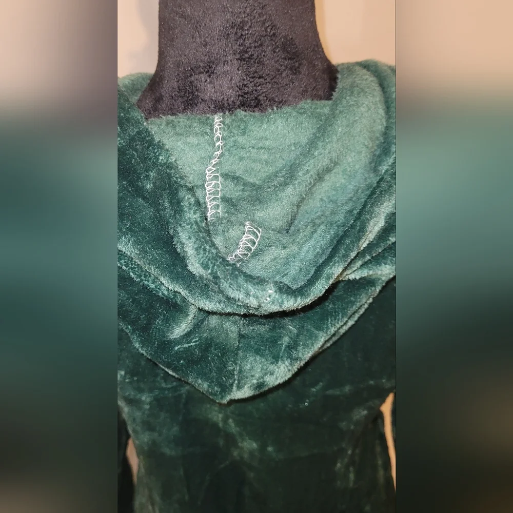 Doctor Unicorn, Dark Green Kids Fleece Hooded Robe with Belt, 10-11 Y, NWOT